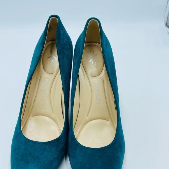 Nine West Shoes Nine West Womens Vibe 9x9 Block Heel Pumps Turquoise Teal Poshmark